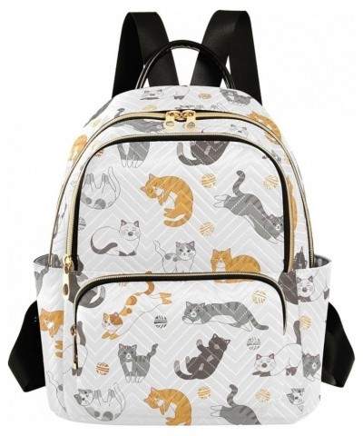 Cute Colorful Cartoon Cat Backpack Purse for Women Lightweight Back Pack Casual Daypack Travel Shoulder Bag Bookbag - S Small...