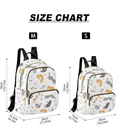 Cute Colorful Cartoon Cat Backpack Purse for Women Lightweight Back Pack Casual Daypack Travel Shoulder Bag Bookbag - S Small...