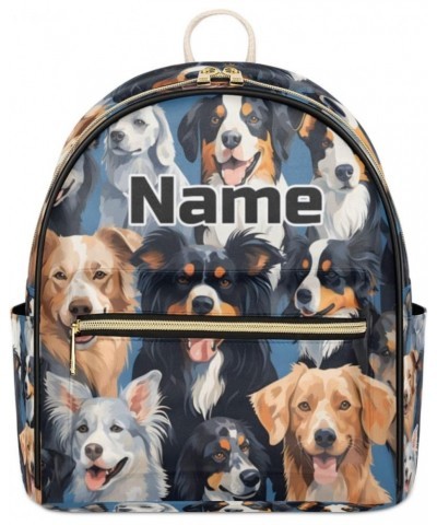 Puppy Dogs Cute Animals Custom Mini Backpack Purse for Women Personalized Fashion Leather Small Backpack Shoulder Handbag Tra...