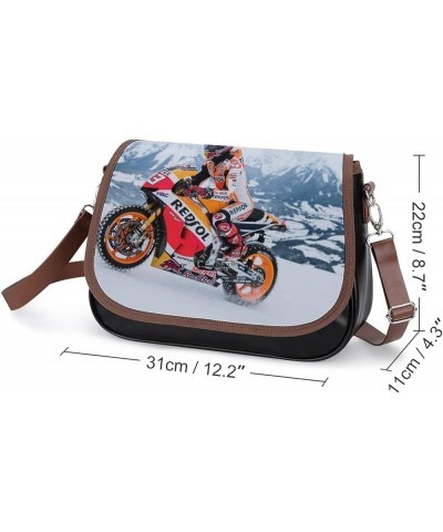 Women's Crossbody Bags Leather Satchel Printed Casual Shoulder Messenger Bags Motorcycle Racing Color2 $20.50 Hobo Bags