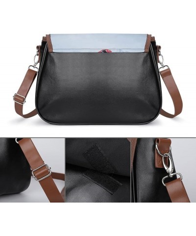 Women's Crossbody Bags Leather Satchel Printed Casual Shoulder Messenger Bags Motorcycle Racing Color2 $20.50 Hobo Bags