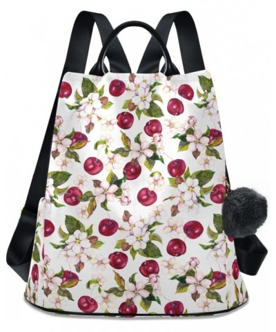 Cherry Berries Blossom Flower Floral Backpack Purse for Women Anti Theft Fashion Back Pack Shoulder Bag $18.40 Backpacks