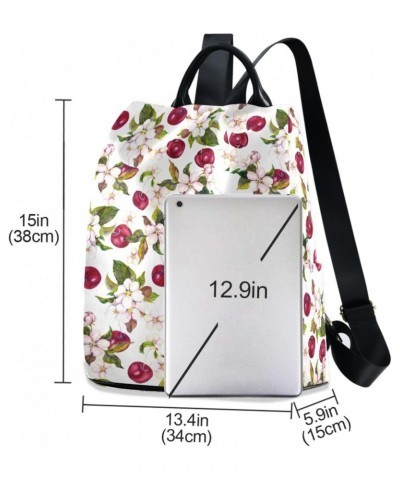 Cherry Berries Blossom Flower Floral Backpack Purse for Women Anti Theft Fashion Back Pack Shoulder Bag $18.40 Backpacks