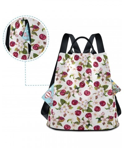 Cherry Berries Blossom Flower Floral Backpack Purse for Women Anti Theft Fashion Back Pack Shoulder Bag $18.40 Backpacks