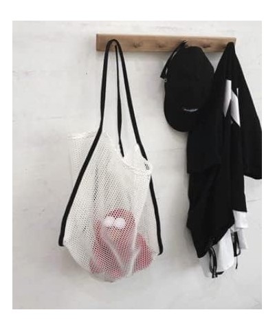 Hollow Mesh Ladies Shoulder Bag Simple Large-Capacity Portable Shopping Bag Beach Bag (Grey) White $10.10 Shoulder Bags