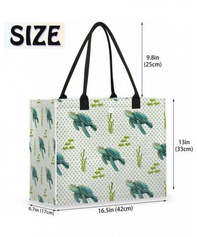 Green Turtle Dots Large Tote Bag Green Shoulder Bag For Women Teachers Nurses Work Shopping Travel Handbag Purse $10.89 Totes