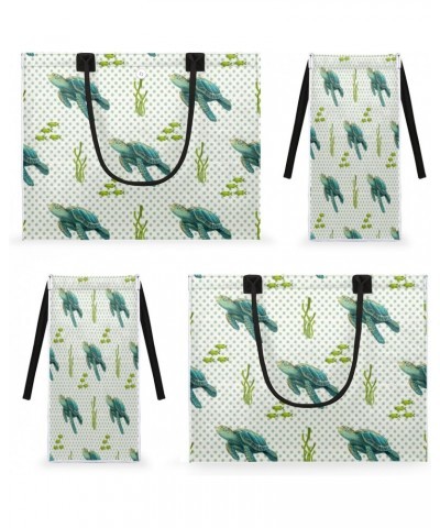 Green Turtle Dots Large Tote Bag Green Shoulder Bag For Women Teachers Nurses Work Shopping Travel Handbag Purse $10.89 Totes