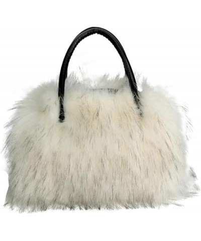 Large Tote Bag for Women Soft Winter Fluffy Fuzzy, Plush Underarm Bag Ladies Fluffy Shoulder Bag, Furry Purses and Handbags W...