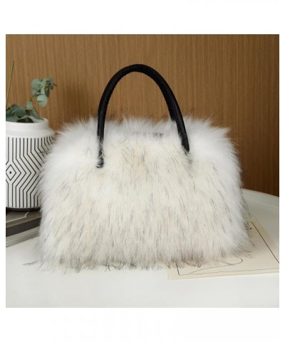 Large Tote Bag for Women Soft Winter Fluffy Fuzzy, Plush Underarm Bag Ladies Fluffy Shoulder Bag, Furry Purses and Handbags W...