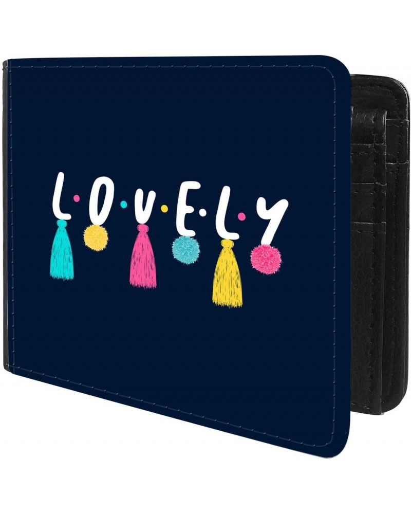 Unique Desige Pattern - Text Lovely, Slim Front Pocket Wallet Billfold RFID Blocking $9.38 Wallets