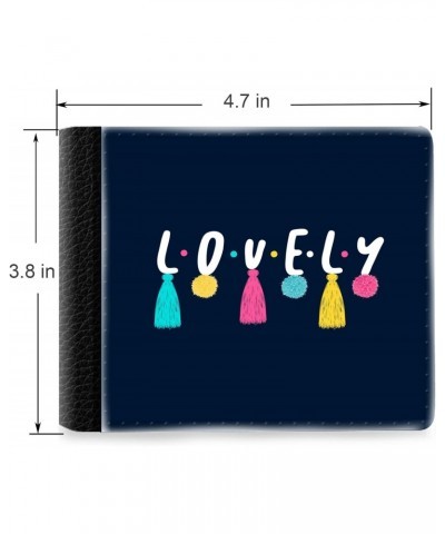 Unique Desige Pattern - Text Lovely, Slim Front Pocket Wallet Billfold RFID Blocking $9.38 Wallets