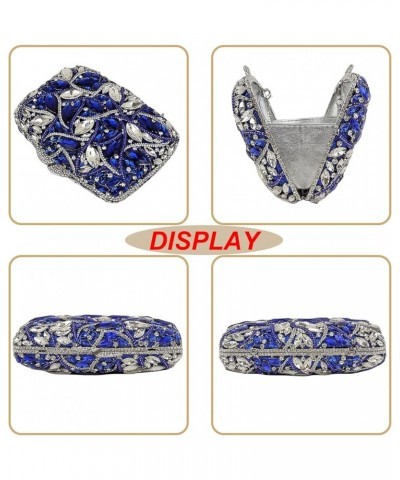 Colorful Crystal Clutch Box Handbag Women Sparkling Evening Bags for Wedding Party Prom Purse Blue/White $39.60 Evening Bags