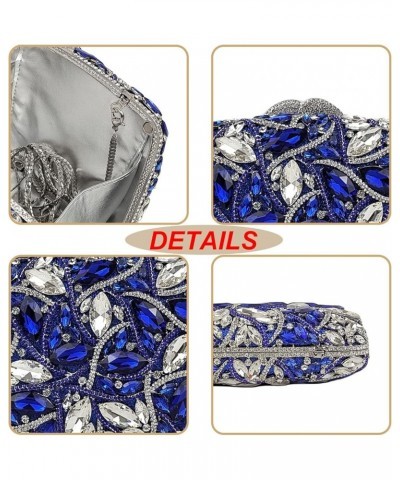 Colorful Crystal Clutch Box Handbag Women Sparkling Evening Bags for Wedding Party Prom Purse Blue/White $39.60 Evening Bags