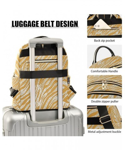 Backpack Purse for Women Silver Glitter Shiny Zebra Chic Yellow Casual Shoulder Bag Small Backpack S Medium $12.48 Backpacks