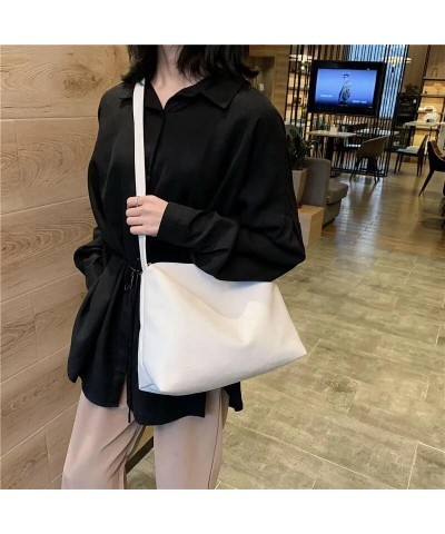 Women Messenger Bag Large Capacity Ladies Daily Tote Soft PU Leather Female Big Shoulder Bags Handbags Solid Color (Black) Be...