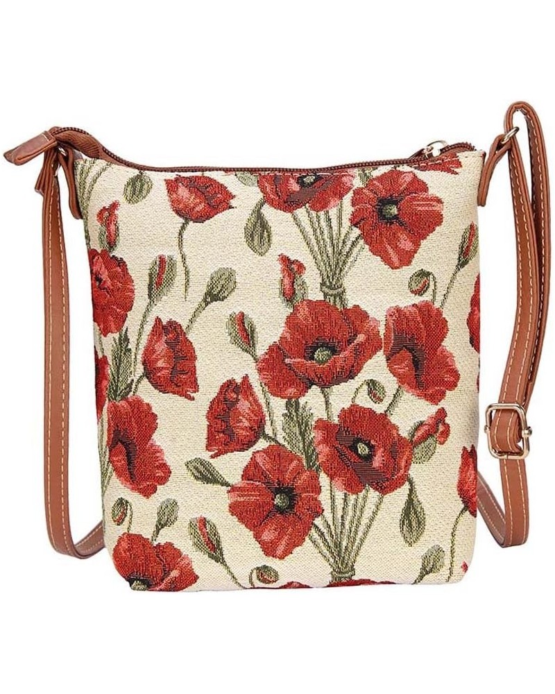 Tapestry Cross-body Satchel Bag/Lightweight Purse Poppy $21.59 Satchels