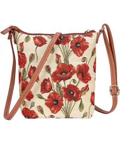 Tapestry Cross-body Satchel Bag/Lightweight Purse Poppy $21.59 Satchels