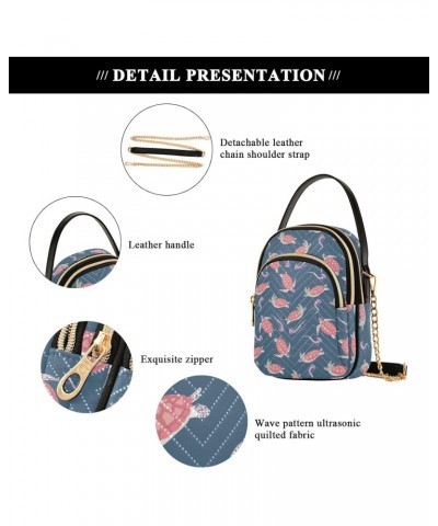 Jellyfish and Turtle Stylish Crossbody Handbags with Detachable Leather Chain Shoulder Strap $11.88 Crossbody Bags