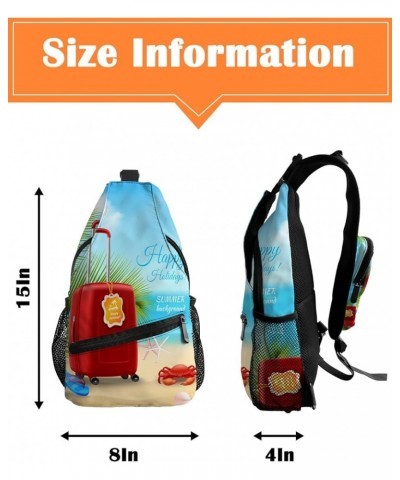 Sling Backpack, Welcome Cute Cartoon Cat Vintage Cat Paws Waterproof Lightweight Small Sling Bag, Travel Chest Bag Crossbody ...