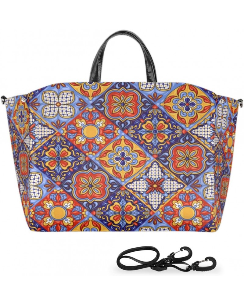 Mandala Mexican Italian Large Tote Bag for Women Travel Should Bag Big Oversized Totes Waterproof Crossbody Tote Bag with Adj...