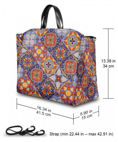 Mandala Mexican Italian Large Tote Bag for Women Travel Should Bag Big Oversized Totes Waterproof Crossbody Tote Bag with Adj...