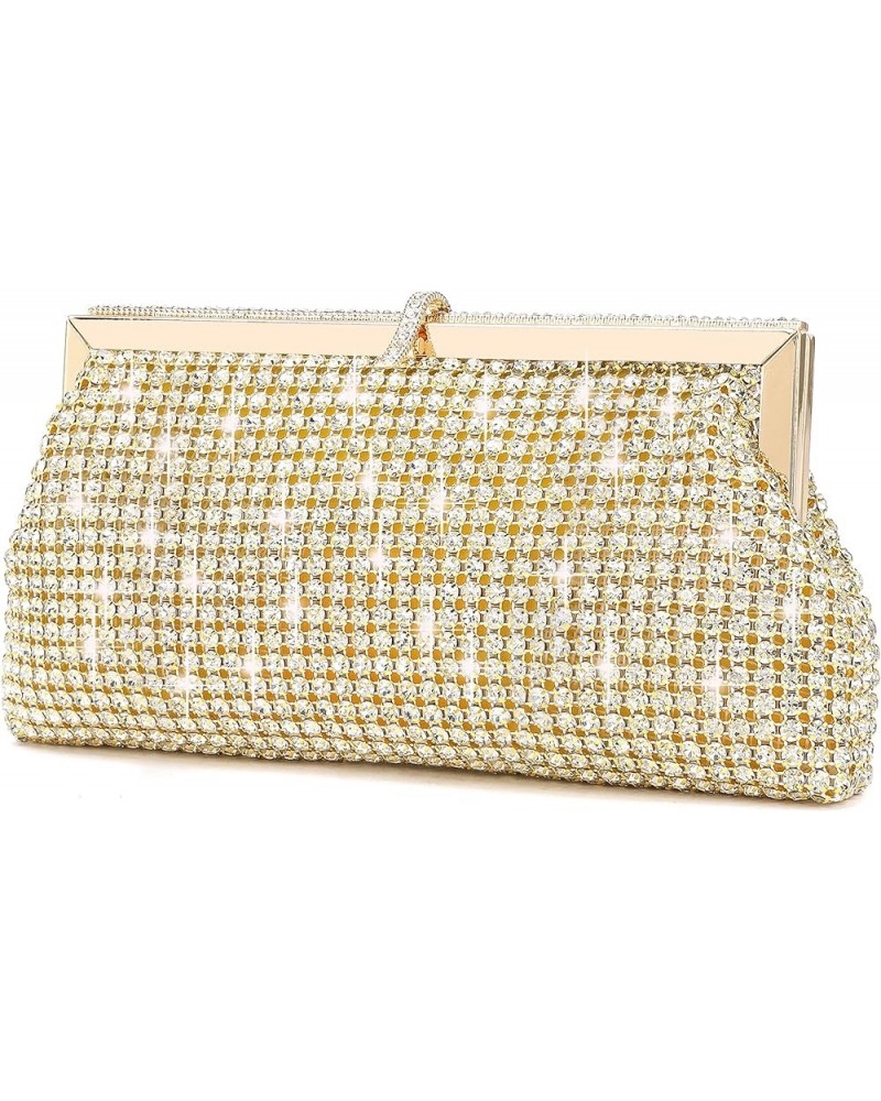 Women's Rhinestones Evening Handbag Crystal Clutch Bridal Purse for Wedding Prom Night Out Party 517-gold $12.40 Evening Bags