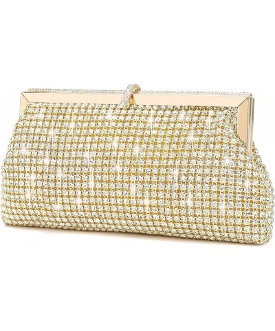 Women's Rhinestones Evening Handbag Crystal Clutch Bridal Purse for Wedding Prom Night Out Party 517-gold $12.40 Evening Bags