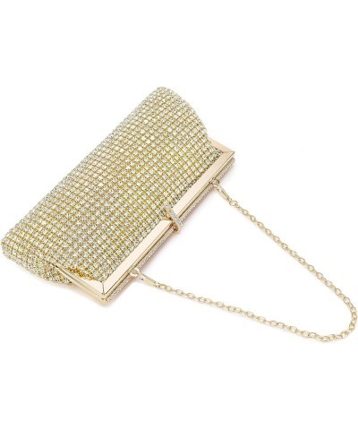 Women's Rhinestones Evening Handbag Crystal Clutch Bridal Purse for Wedding Prom Night Out Party 517-gold $12.40 Evening Bags