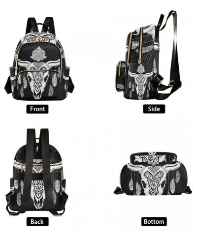 Small Backpack for Women Travel Bag Tribal Ethnic Deer Skull Daypack Purse Fashion Shoulder Bag Rucksack Small B948 $13.51 Ba...