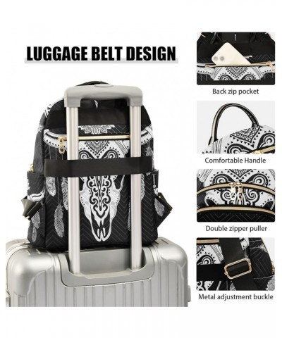 Small Backpack for Women Travel Bag Tribal Ethnic Deer Skull Daypack Purse Fashion Shoulder Bag Rucksack Small B948 $13.51 Ba...