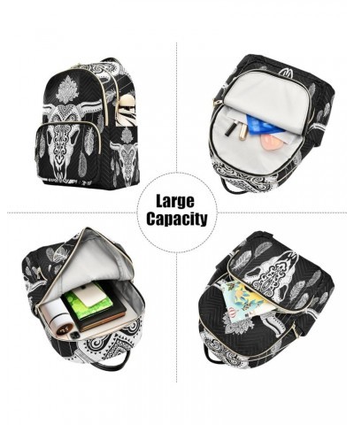 Small Backpack for Women Travel Bag Tribal Ethnic Deer Skull Daypack Purse Fashion Shoulder Bag Rucksack Small B948 $13.51 Ba...