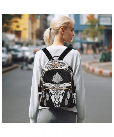 Small Backpack for Women Travel Bag Tribal Ethnic Deer Skull Daypack Purse Fashion Shoulder Bag Rucksack Small B948 $13.51 Ba...