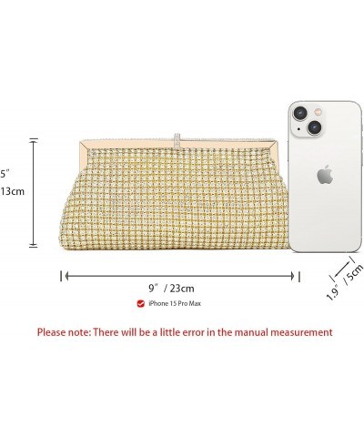 Women's Rhinestones Evening Handbag Crystal Clutch Bridal Purse for Wedding Prom Night Out Party 517-gold $12.40 Evening Bags