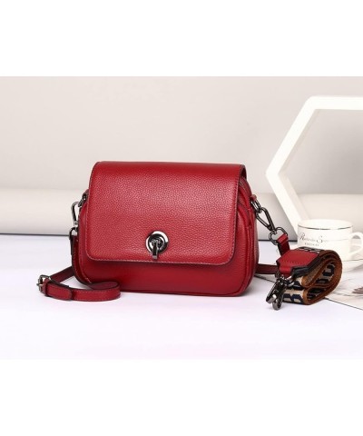 Genuine Leather Satchel Women's Shoulder Bags Retro Casual Handbags Work Bag Purse With Cross-body Strap (Black) Red $35.09 S...