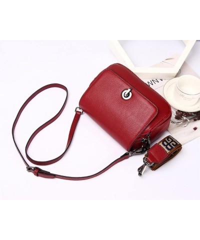 Genuine Leather Satchel Women's Shoulder Bags Retro Casual Handbags Work Bag Purse With Cross-body Strap (Black) Red $35.09 S...