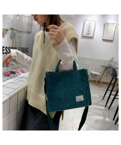 Casual Shoulder Bag Bag Corduroy Handbag Women's Fashion Canvas Messenger Bag Small Shoulder Bag (White, One Size) Green $11....