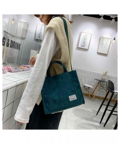 Casual Shoulder Bag Bag Corduroy Handbag Women's Fashion Canvas Messenger Bag Small Shoulder Bag (White, One Size) Green $11....