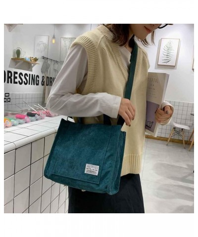 Casual Shoulder Bag Bag Corduroy Handbag Women's Fashion Canvas Messenger Bag Small Shoulder Bag (White, One Size) Green $11....