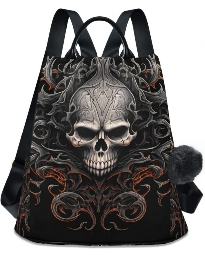 Art Skull Fire Women Backpack, Fashion Anti Theft Casual Daypack Shoulder Bag Purse for Travel Work 15 inches $23.77 Backpacks