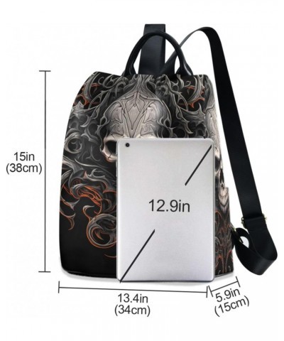 Art Skull Fire Women Backpack, Fashion Anti Theft Casual Daypack Shoulder Bag Purse for Travel Work 15 inches $23.77 Backpacks