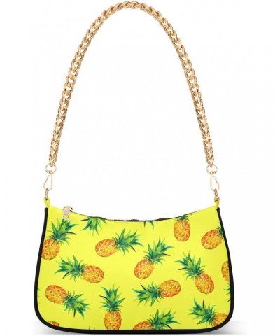 Fruit Shoulder Bag Pineapple Vivid Summer Yellow Women Clutch Handbag Shoulder Purch Boho Bag Date Chain Bag Tote Bag Spring ...