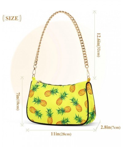 Fruit Shoulder Bag Pineapple Vivid Summer Yellow Women Clutch Handbag Shoulder Purch Boho Bag Date Chain Bag Tote Bag Spring ...