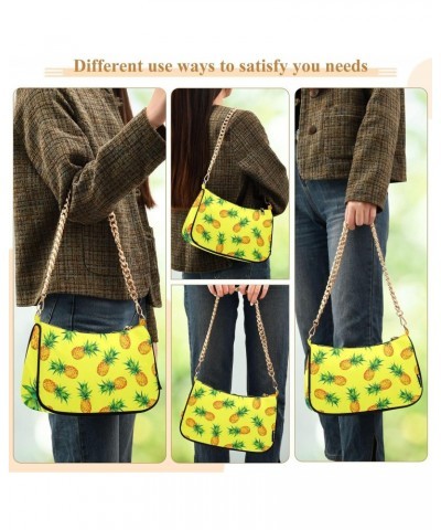 Fruit Shoulder Bag Pineapple Vivid Summer Yellow Women Clutch Handbag Shoulder Purch Boho Bag Date Chain Bag Tote Bag Spring ...