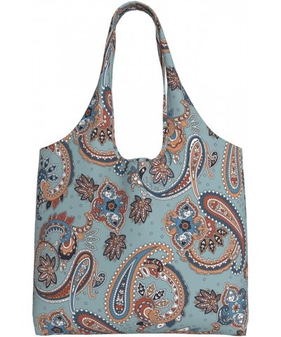 Paisley Single Shoulder Commuter Canvas Tote Bags For Women And Men Paisley 19 $10.55 Totes