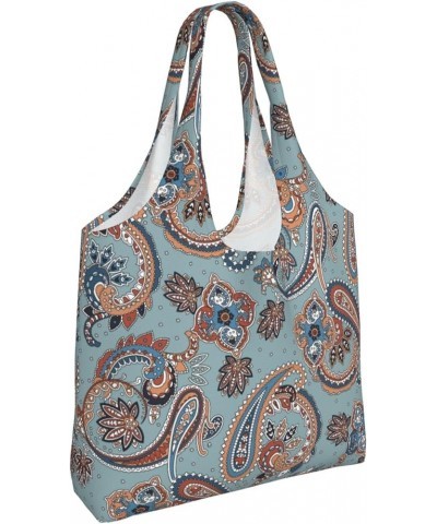 Paisley Single Shoulder Commuter Canvas Tote Bags For Women And Men Paisley 19 $10.55 Totes