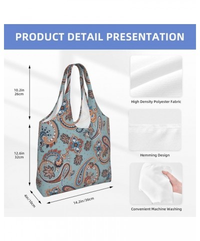 Paisley Single Shoulder Commuter Canvas Tote Bags For Women And Men Paisley 19 $10.55 Totes