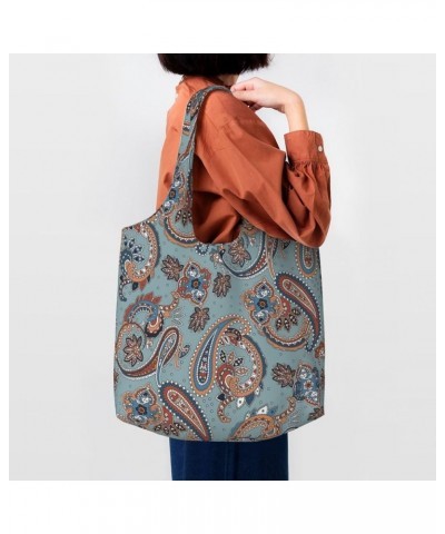 Paisley Single Shoulder Commuter Canvas Tote Bags For Women And Men Paisley 19 $10.55 Totes