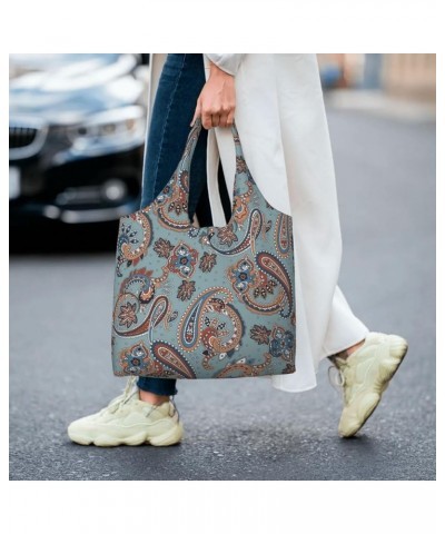 Paisley Single Shoulder Commuter Canvas Tote Bags For Women And Men Paisley 19 $10.55 Totes