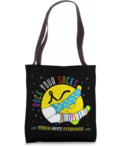 Men Women Kid Down Syndrome Awareness Shirt, Rock Your Socks Tote Bag $11.74 Totes