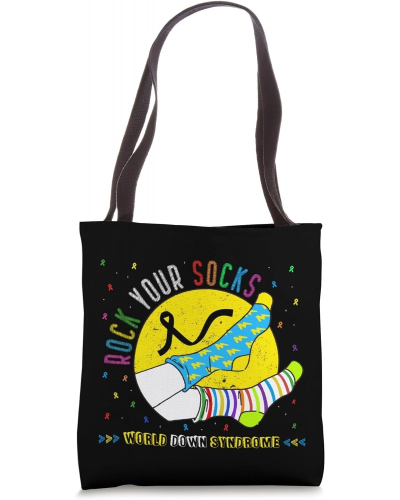 Men Women Kid Down Syndrome Awareness Shirt, Rock Your Socks Tote Bag $11.74 Totes